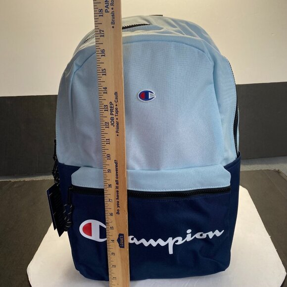 Champion 15” Backpack Navy Blue cript Logo,Laptop Sleeve,Padded Straps New - Picture 4 of 16